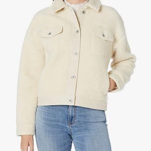 Goodthreads Women's Sherpa Relaxed Fit Long Sleeve Trucker Jacket